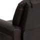 Brown LeatherSoft |#| Contemporary Brown LeatherSoft Kids Recliner with Cup Holder and Headrest