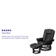 Black |#| Black LeatherSoft Multi-Position Recliner &Ottoman w/Swivel Mahogany Wood Base