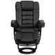 Black |#| Black LeatherSoft Multi-Position Recliner &Ottoman w/Swivel Mahogany Wood Base