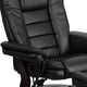 Black |#| Black LeatherSoft Multi-Position Recliner &Ottoman w/Swivel Mahogany Wood Base