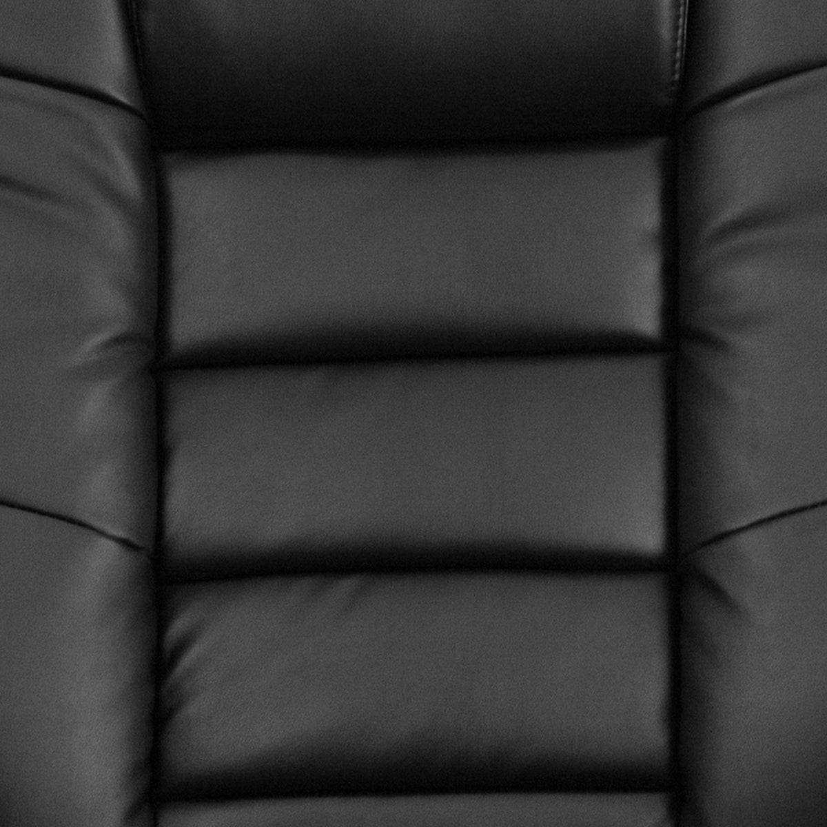 Black |#| Black LeatherSoft Multi-Position Recliner &Ottoman w/Swivel Mahogany Wood Base