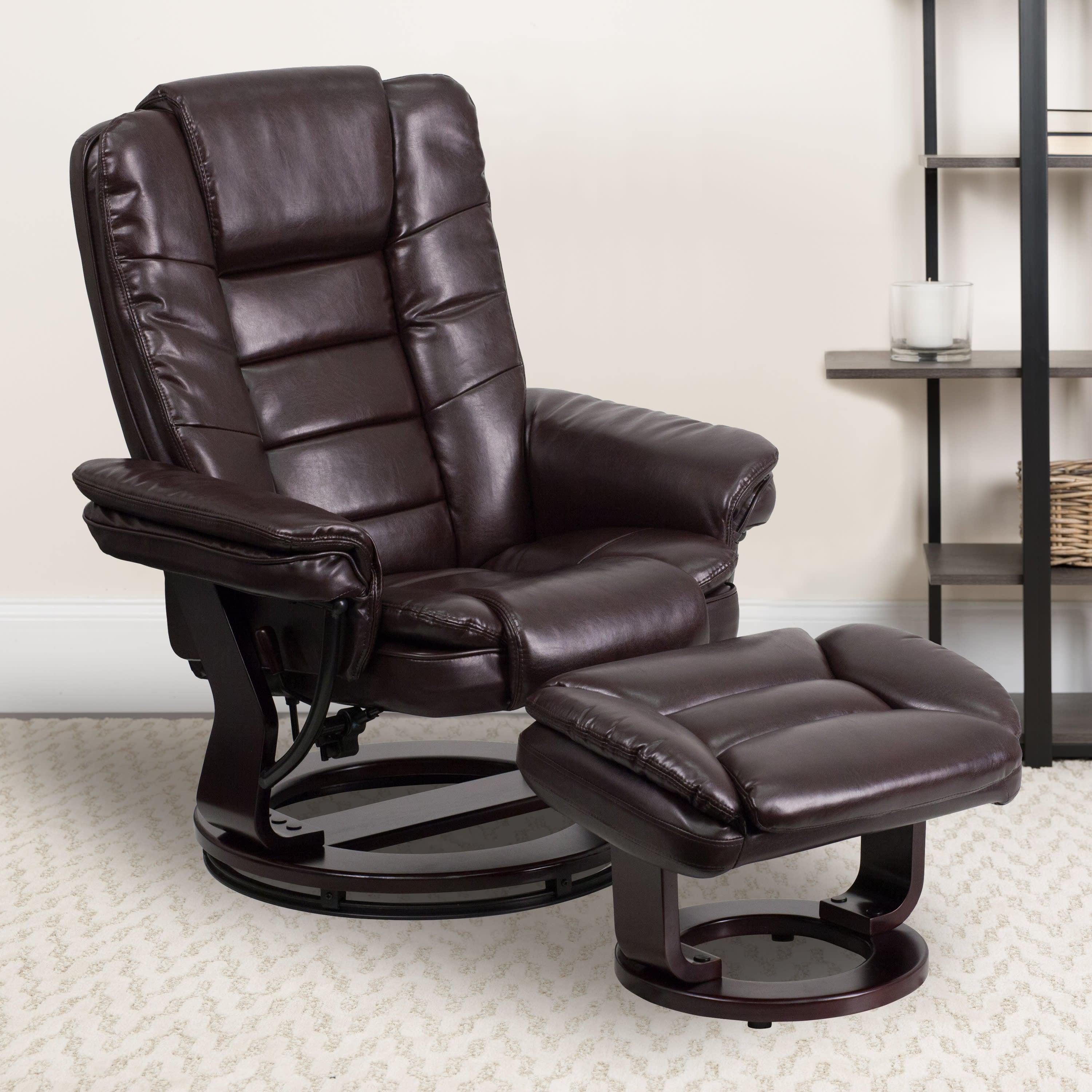 Swivel recliner clearance armchair and footstool