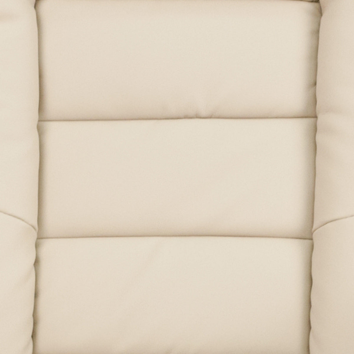 Beige |#| Beige LeatherSoft Multi-Position Recliner &Ottoman w/Swivel Mahogany Wood Base