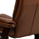 Brown Vintage |#| Brown Vintage LeatherSoft Multi-Position Recliner &Ottoman w/Mahogany Wood Base