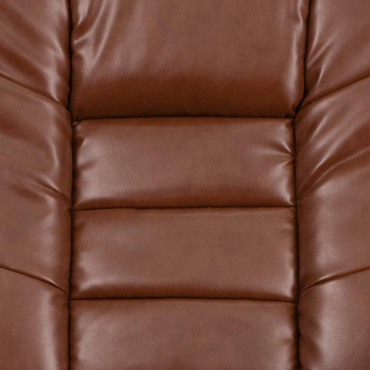 Brown Vintage |#| Brown Vintage LeatherSoft Multi-Position Recliner &Ottoman w/Mahogany Wood Base