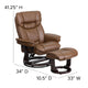 Palimino |#| Palimino LeatherSoft Multi-Position Recliner &Curved Ottoman w/Mahogany Base