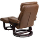 Palimino |#| Palimino LeatherSoft Multi-Position Recliner &Curved Ottoman w/Mahogany Base