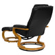 Black |#| Black LeatherSoft Adjustable Recliner &Ottoman w/Swivel Maple Wood Base