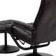 Brown |#| Contemporary Brown LeatherSoft Multi-Position Recliner &Ottoman w/ Wrapped Base