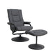 Gray |#| Contemporary Gray LeatherSoft Multi-Position Recliner &Ottoman w/ Wrapped Base