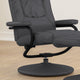 Gray |#| Contemporary Gray LeatherSoft Multi-Position Recliner &Ottoman w/ Wrapped Base