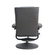 Gray |#| Contemporary Gray LeatherSoft Multi-Position Recliner &Ottoman w/ Wrapped Base