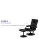 Black |#| Contemporary Black LeatherSoft Multi-Position Recliner &Ottoman w/ Wrapped Base