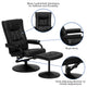 Black |#| Contemporary Black LeatherSoft Multi-Position Recliner &Ottoman w/ Wrapped Base