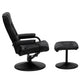 Black |#| Contemporary Black LeatherSoft Multi-Position Recliner &Ottoman w/ Wrapped Base