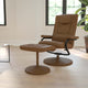 Palimino |#| Palimino LeatherSoft Multi-Position Recliner and Ottoman with Wrapped Base