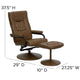 Palimino |#| Palimino LeatherSoft Multi-Position Recliner and Ottoman with Wrapped Base