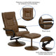 Palimino |#| Palimino LeatherSoft Multi-Position Recliner and Ottoman with Wrapped Base