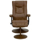 Palimino |#| Palimino LeatherSoft Multi-Position Recliner and Ottoman with Wrapped Base