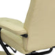 Cream |#| Contemporary Cream LeatherSoft Multi-Position Recliner &Ottoman w/Wrapped Base