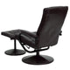 Brown |#| Contemporary Brown LeatherSoft Multi-Position Recliner &Ottoman w/ Wrapped Base