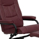 Burgundy |#| Burgundy LeatherSoft Multi-Position Recliner and Ottoman with Wrapped Base