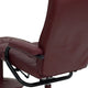 Burgundy |#| Burgundy LeatherSoft Multi-Position Recliner and Ottoman with Wrapped Base