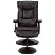 Brown |#| Contemporary Brown LeatherSoft Multi-Position Recliner &Ottoman w/ Wrapped Base