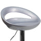 Silver |#| Silver Plastic Adjustable Height Barstool w/ Rounded Cutout Back & Chrome Base