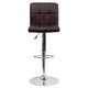 Brown |#| Contemporary Brown Quilted Vinyl Adjustable Height Barstool with Chrome Base