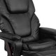 Black LeatherSoft |#| Black LeatherSoft Multi-Position Recliner & Ottoman w/ Swivel Mahogany Wood Base