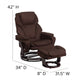 Brown Microfiber |#| Brown Microfiber Multi-Position Recliner and Ottoman with Mahogany Wood Base