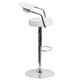 White |#| Contemporary White Vinyl Adjustable Height Barstool with Arms and Chrome Base