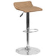 Cappuccino |#| Cappuccino Vinyl Adjustable Height Barstool with Quilted Wave Seat & Chrome Base