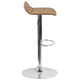 Cappuccino |#| Cappuccino Vinyl Adjustable Height Barstool with Quilted Wave Seat & Chrome Base