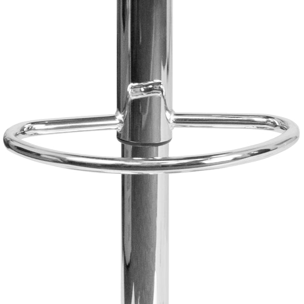 Brown |#| Brown Vinyl Adjustable Height Barstool with Quilted Wave Seat and Chrome Base