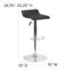Black |#| Black Vinyl Adjustable Height Barstool with Quilted Wave Seat and Chrome Base