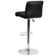 Black |#| Black Vinyl Adjustable Height Barstool with Rolled Seat and Chrome Base