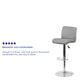 Gray |#| Gray Vinyl Adjustable Height Barstool with Rolled Seat and Chrome Base