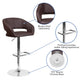 Brown Vinyl/Chrome Frame |#| Brown Vinyl Adjustable Height Barstool with Rounded Mid-Back and Chrome Base