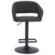 Charcoal Fabric/Black Frame |#| Charcoal Fabric Adjustable Height Barstool with Rounded Mid-Back and Black Base