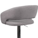Gray Fabric/Chrome Frame |#| Gray Fabric Adjustable Height Barstool with Rounded Mid-Back and Chrome Base