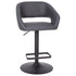 Contemporary Vinyl Adjustable Height Barstool with Rounded Mid-Back