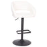 Contemporary Vinyl Adjustable Height Barstool with Rounded Mid-Back