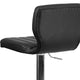Black Vinyl |#| Black Vinyl Adjustable Height Barstool w/ Vertical Stitch Back & Chrome Base