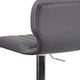 Gray Vinyl |#| Gray Vinyl Adjustable Height Barstool w/ Vertical Stitch Back & Chrome Base