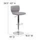 Gray Fabric |#| Gray Fabric Adjustable Height Barstool w/ Vertical Stitch Back & Chrome Base