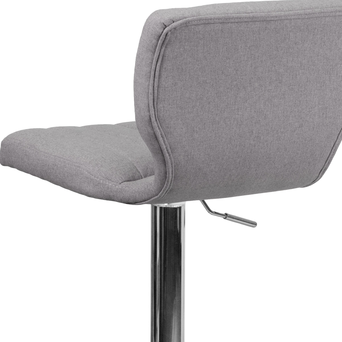Gray Fabric |#| Gray Fabric Adjustable Height Barstool w/ Vertical Stitch Back & Chrome Base