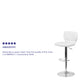 White Vinyl |#| White Vinyl Adjustable Height Barstool w/ Vertical Stitch Back & Chrome Base