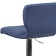 Blue Fabric |#| Blue Fabric Adjustable Height Barstool w/ Vertical Stitch Back & Chrome Base